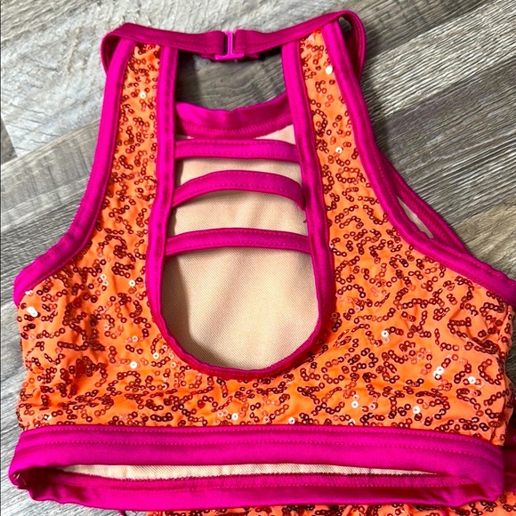 Sparkling Pink and Orange dance Costume - Picture 2 of 3